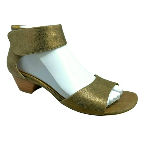 Paul Green Tripoli Metallic Suede Ankle Wrap Sandals - Picture 5 of 13